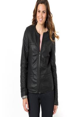 women's black lambskin leather biker jacket classic moto zip style exclusive deluxe 2