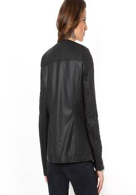 women's black lambskin leather biker jacket classic moto zip style exclusive deluxe 3