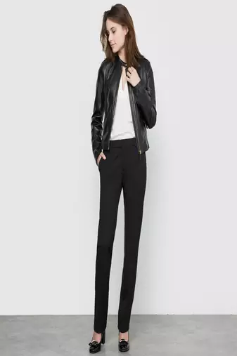 women's black lambskin leather biker jacket classic moto zip style exclusive elite