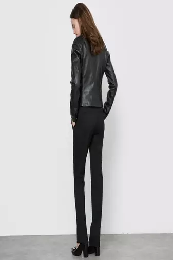 women's black lambskin leather biker jacket classic moto zip style exclusive elite
