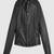 Women’s genuine lambskin black leather biker jacket slim fit designer motorcycle-c321