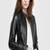 Women’s genuine lambskin black leather biker jacket slim fit designer motorcycle-c321