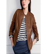 Women’s genuine lambskin brown leather biker jacket slim fit designer motorcycle-c322