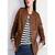 Women’s genuine lambskin brown leather biker jacket slim fit designer motorcycle-c322