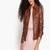 Women’s genuine lambskin brown leather biker jacket slim fit designer motorcycle-c323