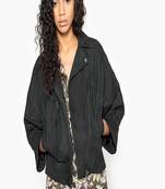 Women’s genuine lambskin black leather biker jacket slim fit designer motorcycle-c324