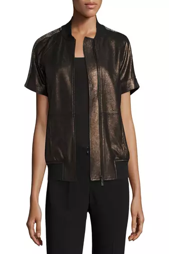 Womens genuine lambskin leather motorcycle slim fit short sleeve ladies  jacket-cl-w328