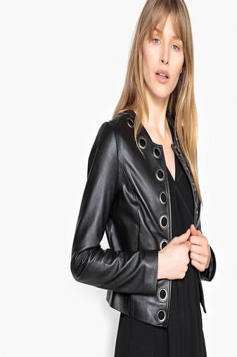 Womens genuine lambskin leather motorcycle slim fit designer ladies biker jacket-cl-w330