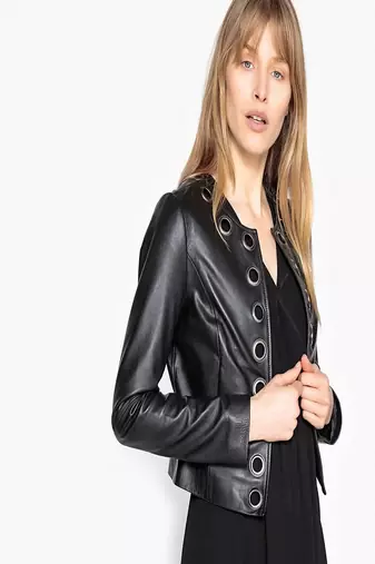 Womens genuine lambskin leather motorcycle slim fit designer ladies biker jacket-cl-w330