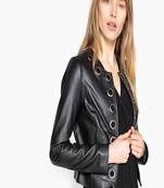 Womens genuine lambskin leather motorcycle slim fit designer ladies biker jacket-cl-w330