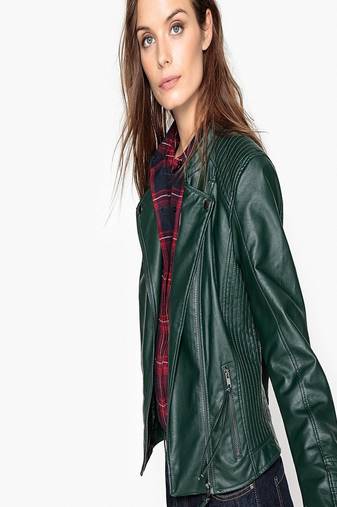 Womens genuine lambskin leather motorcycle slim fit designer ladies biker jacket-c332