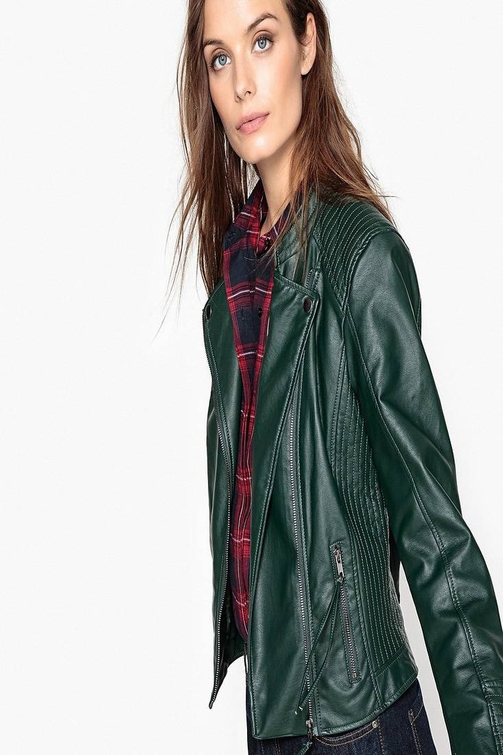 Womens genuine lambskin leather motorcycle slim fit designer ladies biker jacket-c332