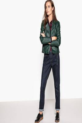 women's genuine lambskin leather biker jacket classic moto zip style exclusive featured 2