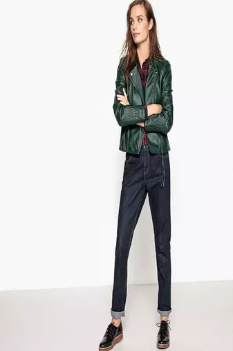 women's genuine lambskin leather biker jacket classic moto zip style exclusive featured