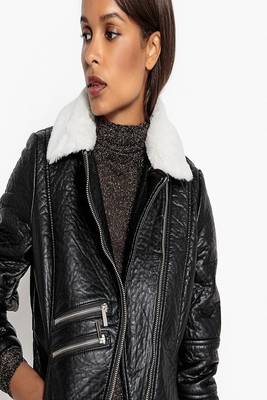 women's genuine lambskin leather biker jacket classic moto zip style modern premium 1