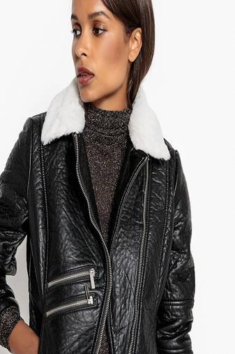 Womens genuine lambskin leather motorcycle slim fit designer ladies biker jacket-c333