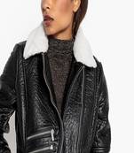 Womens genuine lambskin leather motorcycle slim fit designer ladies biker jacket-c333