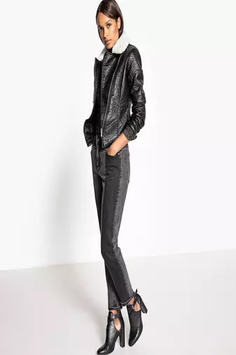 women's genuine lambskin leather biker jacket classic moto zip style modern premium