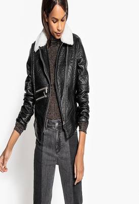women's genuine lambskin leather biker jacket classic moto zip style modern premium 3