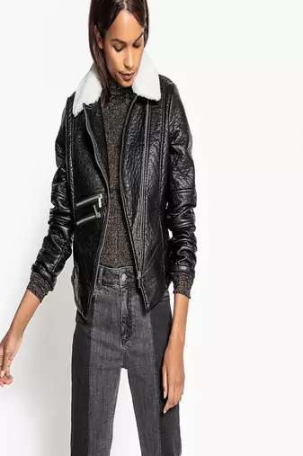 women's genuine lambskin leather biker jacket classic moto zip style modern premium