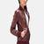 Womens genuine lambskin red leather motorcycle slim fit designer ladies biker jacket-c135