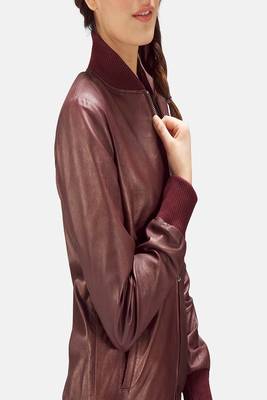 women's red lambskin leather biker jacket classic moto zip style superior 3