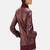 Womens genuine lambskin red leather motorcycle slim fit designer ladies biker jacket-c135