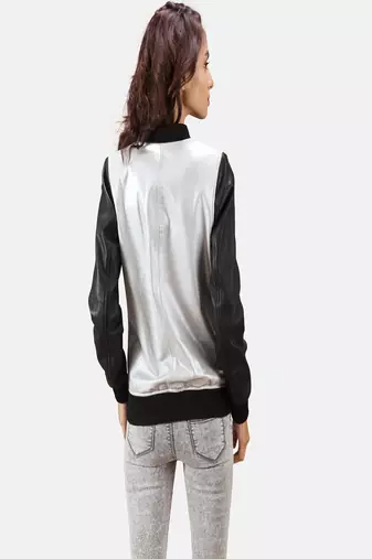 women's silver lambskin leather biker jacket classic moto zip style