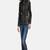 Womens genuine lambskin black leather motorcycle slim fit designer ladies biker jacket-c343
