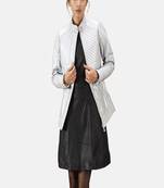 women's silver lambskin leather biker jacket classic moto zip style exclusive