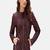 Womens genuine lambskin burgundy leather motorcycle slim fit designer ladies biker jacket-c347
