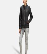 women's black lambskin leather biker jacket classic moto zip style exclusive high quality