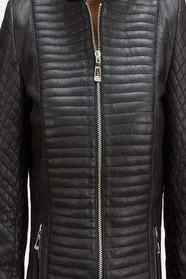 women's black lambskin leather biker jacket classic moto zip style exclusive high quality 3