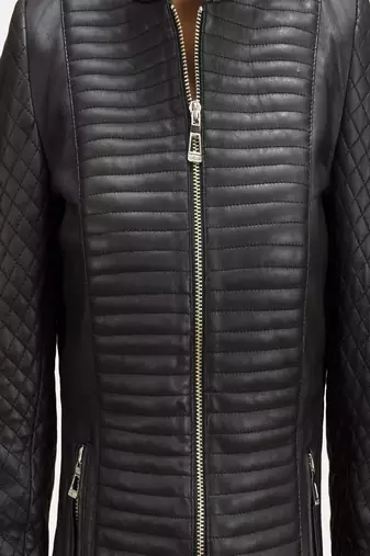 women's black lambskin leather biker jacket classic moto zip style exclusive high quality