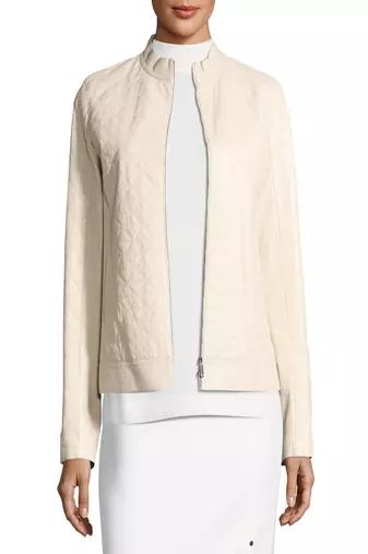 women's cream lambskin leather biker jacket classic moto zip style exclusive