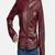 Womens genuine lambskin maroon leather motorcycle slim fit designer ladies biker jacket-c350
