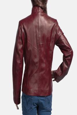 women's maroon lambskin leather biker jacket classic moto zip style stylish 2
