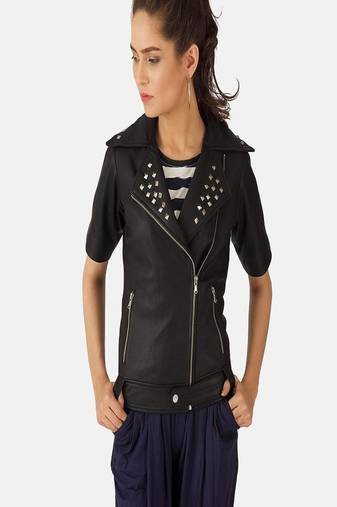 women's black lambskin leather biker jacket classic moto zip style exclusive top grade