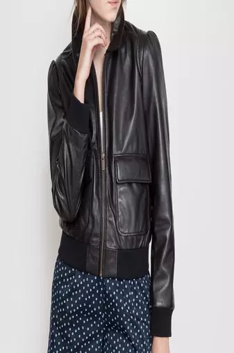 Womens genuine lambskin black leather motorcycle slim fit designer ladies biker jacket-cl-w352