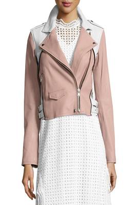 women's genuine lambskin leather biker jacket classic moto zip style modern modern 3