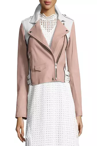 women's genuine lambskin leather biker jacket classic moto zip style modern modern