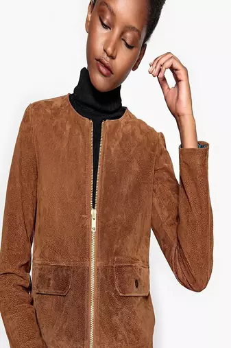 Womens genuine lambskin brown leather motorcycle slim fit designer ladies biker jacket-cl-w355