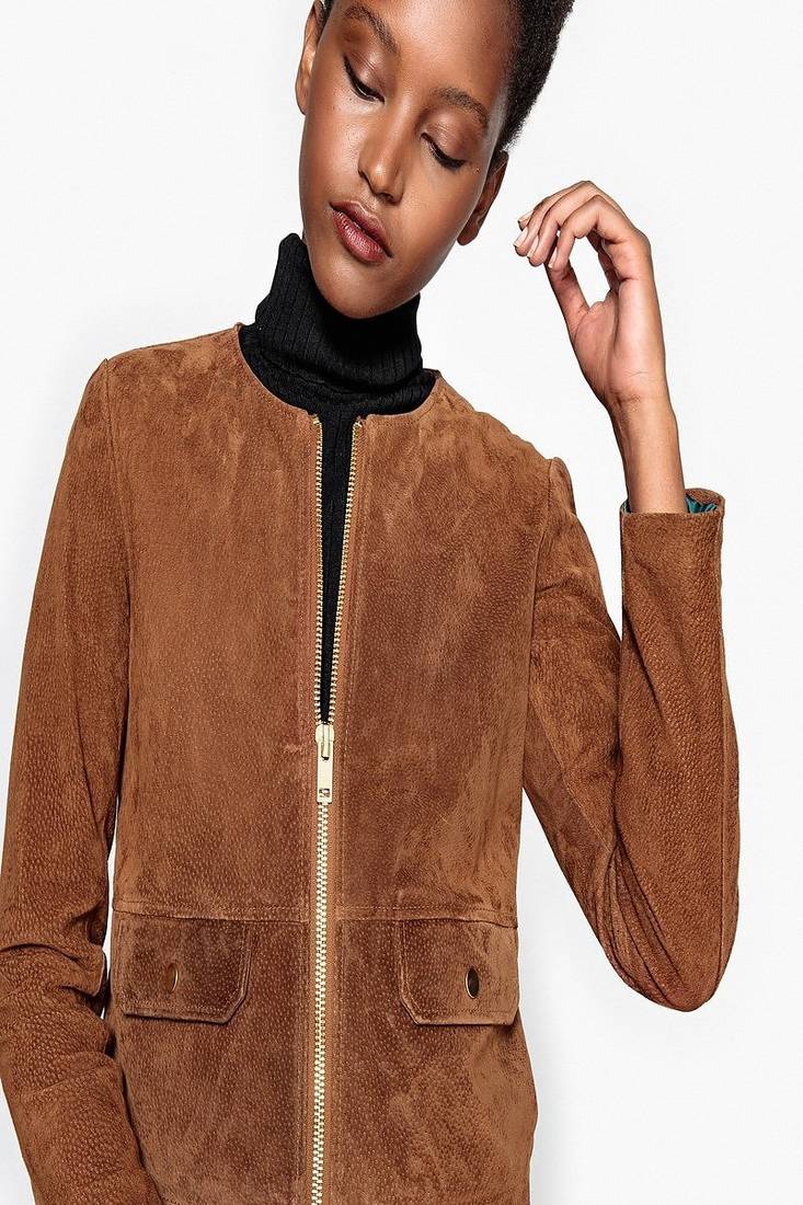 Womens genuine lambskin brown leather motorcycle slim fit designer ladies biker jacket-cl-w355