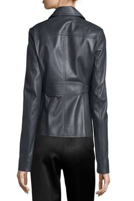 women's black lambskin leather biker jacket classic moto zip style exclusive advanced 2