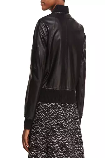women's black lambskin leather biker jacket classic moto zip style exclusive featured