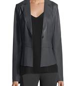 Womens genuine lambskin black leather motorcycle slim fit designer ladies biker jacket-cl-w360