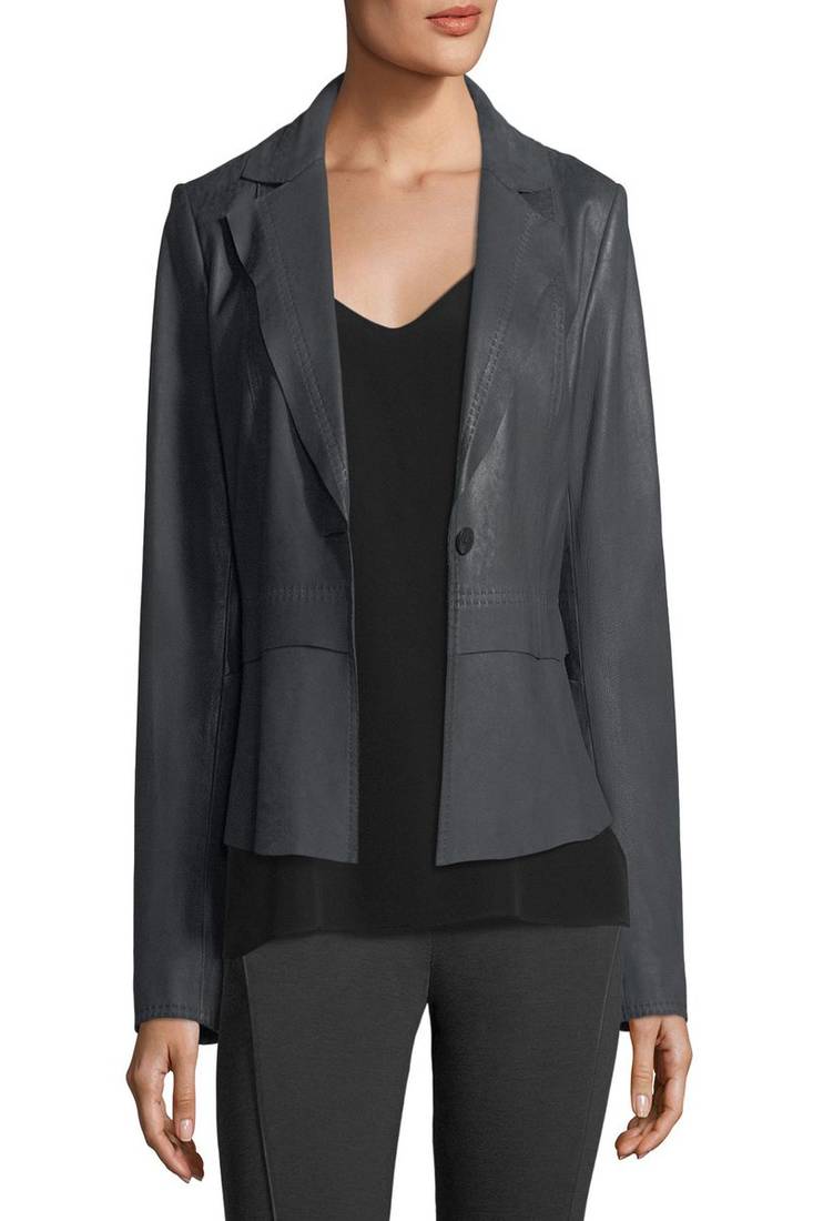 Womens genuine lambskin black leather motorcycle slim fit designer ladies biker jacket-cl-w360