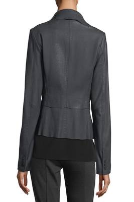 women's black lambskin leather biker jacket classic moto zip style modern premium 3