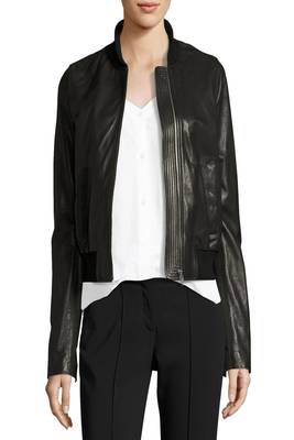 women's black lambskin leather biker jacket classic moto zip style modern exclusive 1