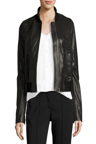 Womens genuine lambskin black leather motorcycle slim fit designer ladies biker jacket-cl-w361